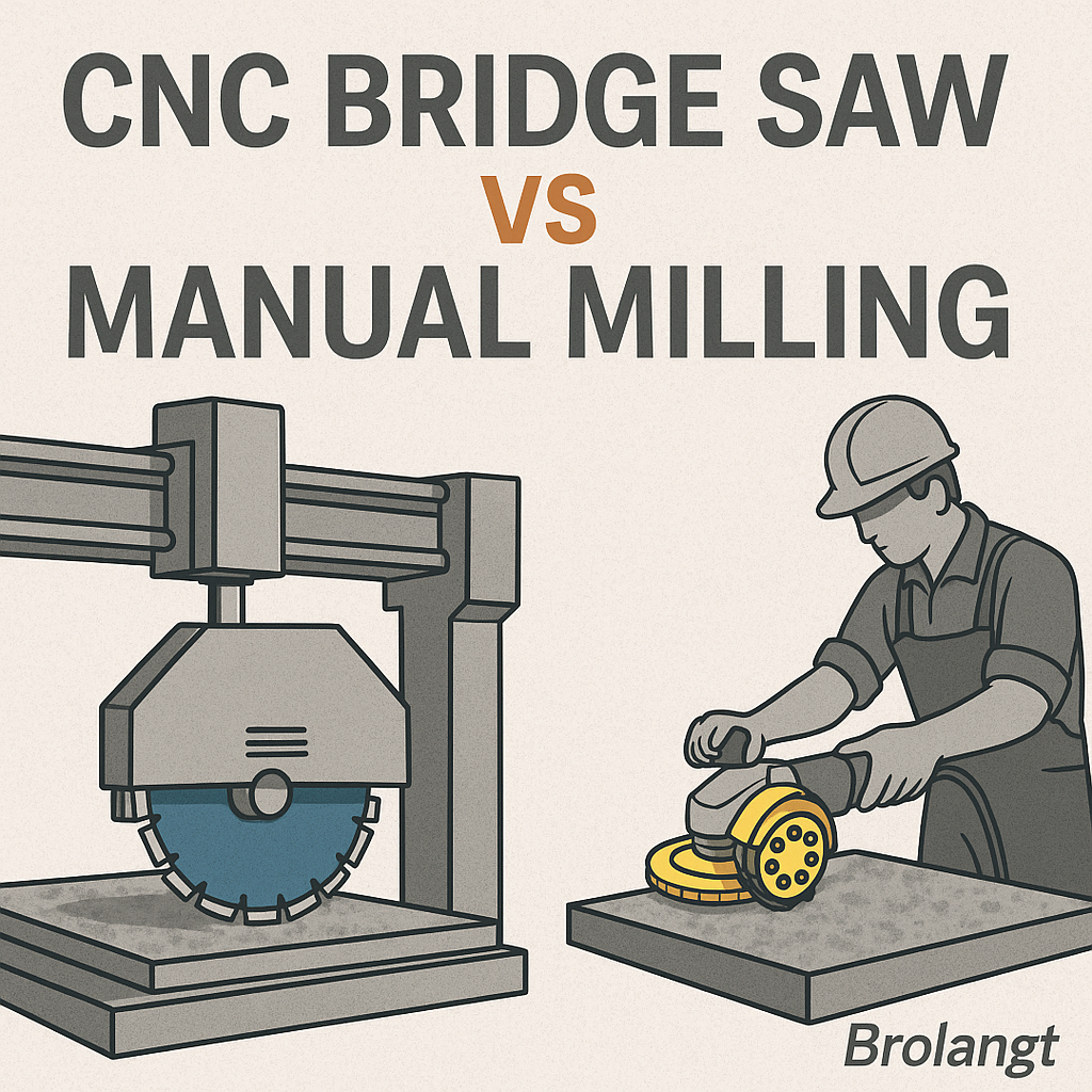 Brolangt CNC bridge saw and manual milling comparison illustration