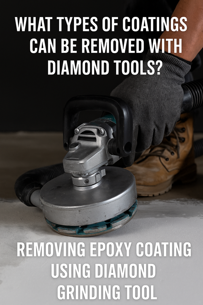 Removing epoxy coating using diamond grinding tool